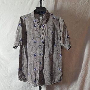 N.A.S.A men's Button Up Pocket Short Sleeve Shirt.  Size Large. 100% Cotton